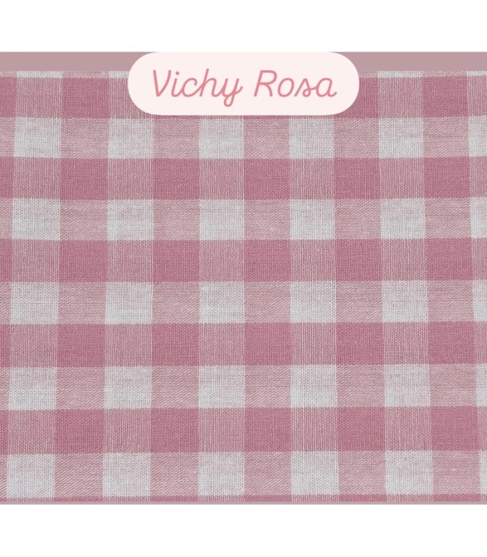 CAPA DE BAÑO MAS TOALLITA VICHY ROSA