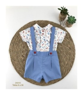 CONJUNTO BEBE NIÑO CAMISA Y PETO DELFINES | MOMMARAL