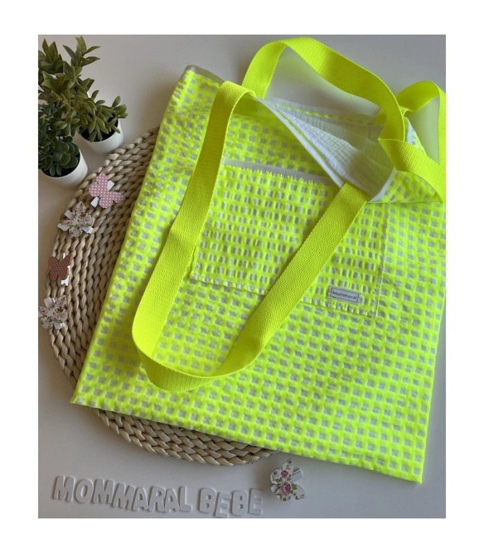 TOTE BAG MORAIRA VICHY AMARILLO FLÚOR