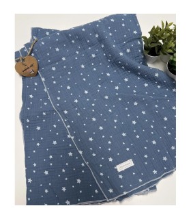 MUSELINA ESTRELLAS AZUL AZAFATA