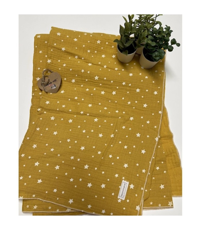 MUSELINA ESTRELLAS MOSTAZA