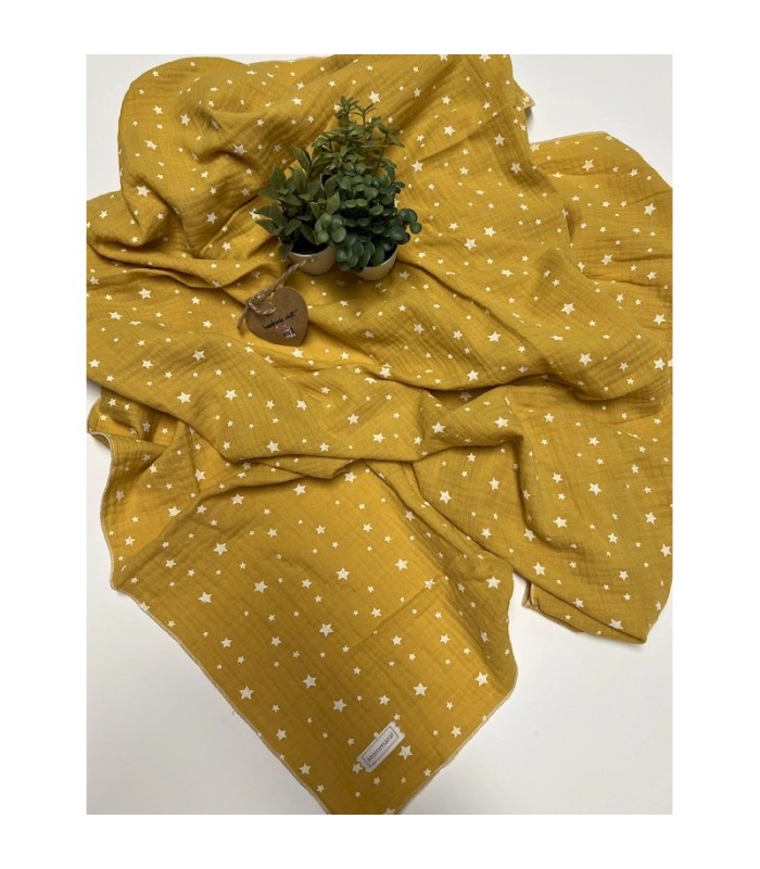 MUSELINA ESTRELLAS MOSTAZA