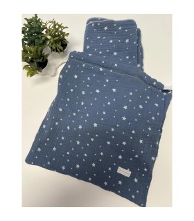MUSELINA ESTRELLAS AZUL AZAFATA + BOLSITA