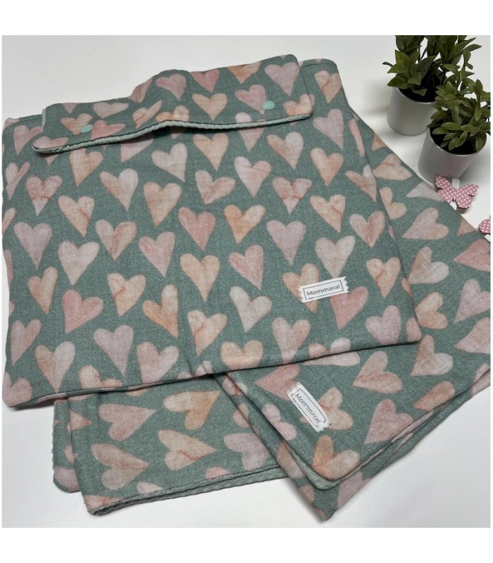 MANTITA CORAZONES REVERSIBLE