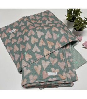 MANTITA CORAZONES REVERSIBLE