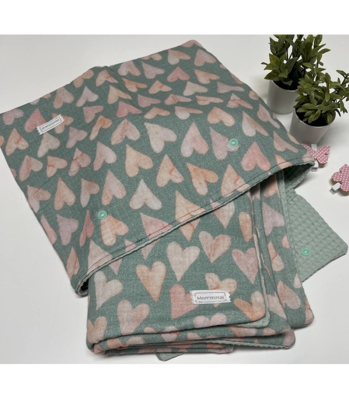 MANTITA CORAZONES REVERSIBLE