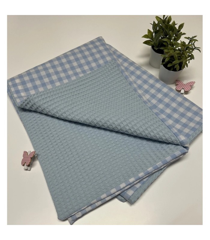 MANTITA VICHY AZUL ENTRETIEMPO REVERSIBLE