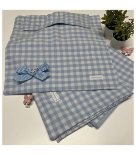 MANTITA VICHY AZUL ENTRETIEMPO REVERSIBLE