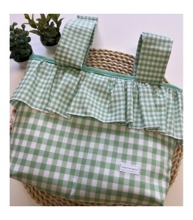 BOLSO BOMBONERA VERDE VICHY
