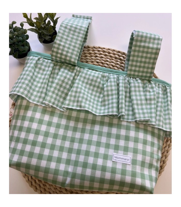 BOLSO BOMBONERA VERDE VICHY