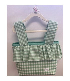 BOLSO BOMBONERA VERDE VICHY