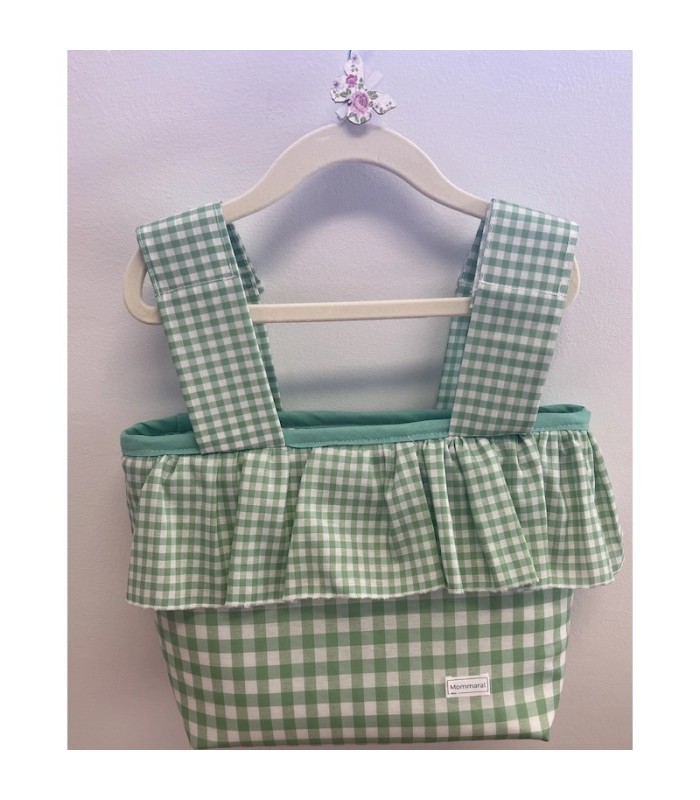 BOLSO BOMBONERA VERDE VICHY