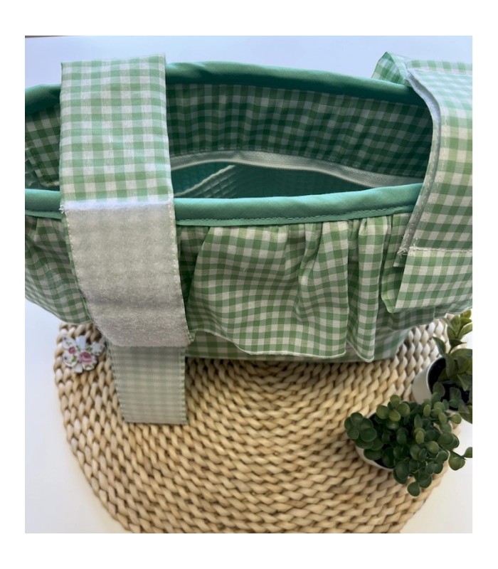 BOLSO BOMBONERA VERDE VICHY