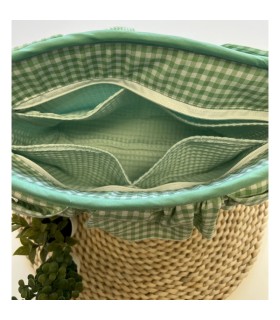 BOLSO BOMBONERA VERDE VICHY