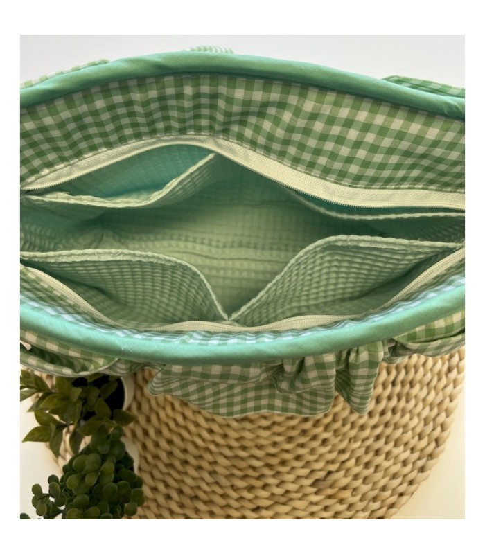 BOLSO BOMBONERA VERDE VICHY