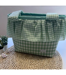 BOLSO BOMBONERA VERDE VICHY