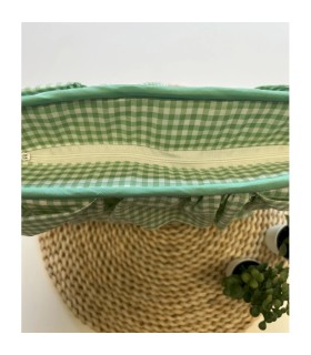 BOLSO BOMBONERA VERDE VICHY