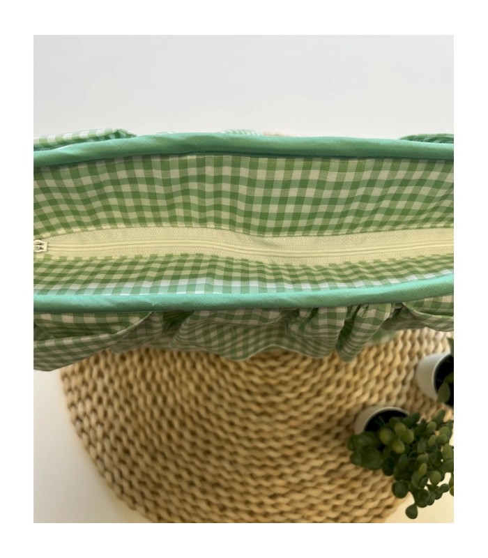 BOLSO BOMBONERA VERDE VICHY
