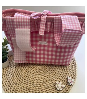 BOLSO BOMBONERA ROSA VICHY