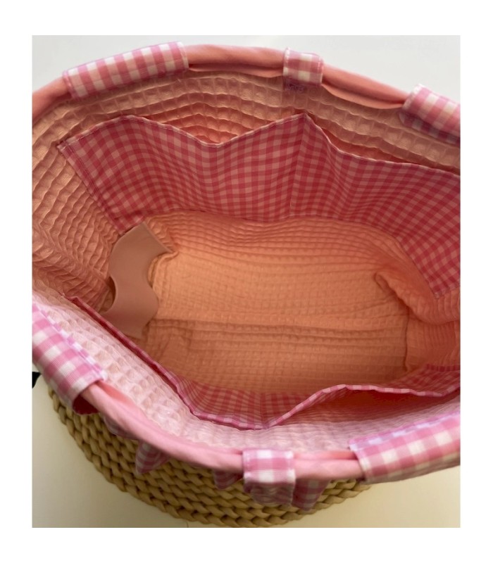 BOLSO BOMBONERA ROSA VICHY