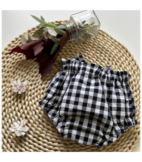 CULETÍN VICHY NEGRO CON LAZO