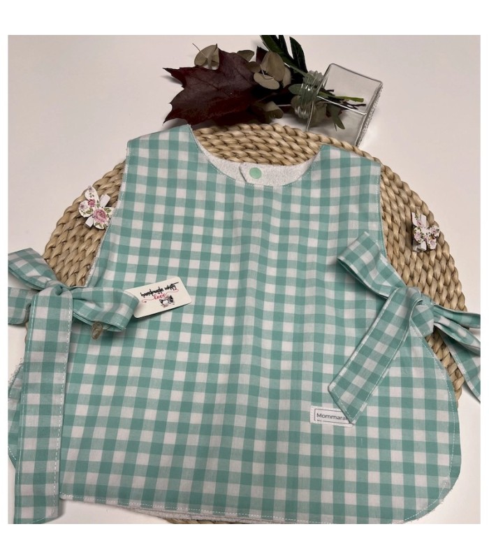 BABERO IMPERMEABLE VICHY VERDE MAR