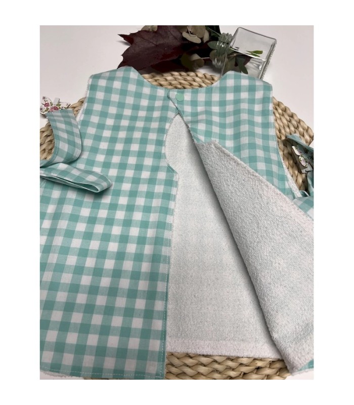 BABERO IMPERMEABLE VICHY VERDE MAR