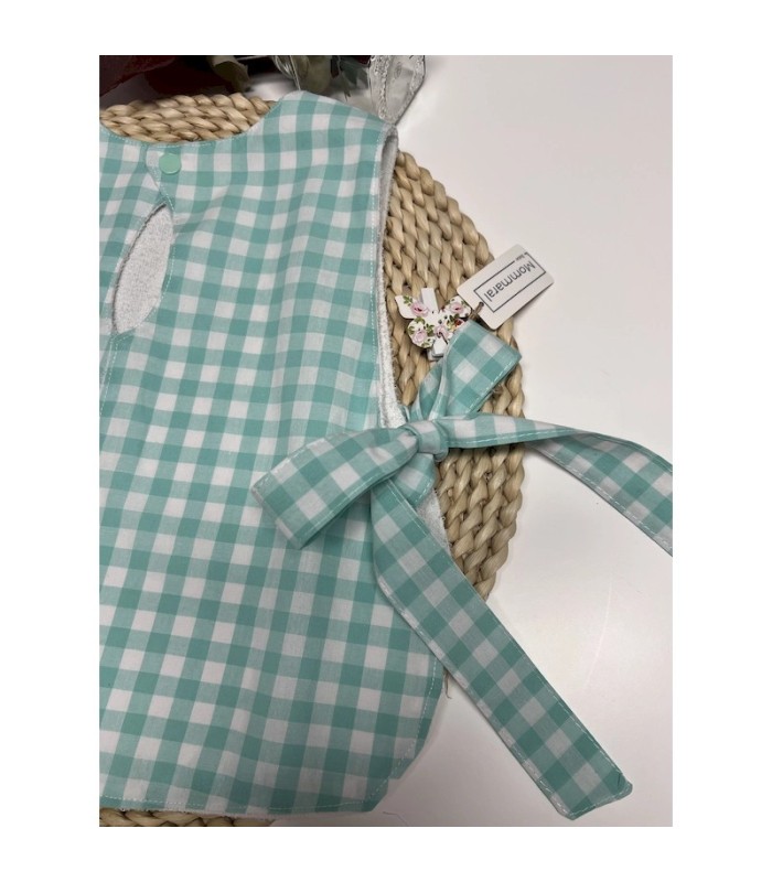 BABERO IMPERMEABLE VICHY VERDE MAR