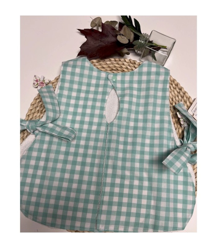 BABERO IMPERMEABLE VICHY VERDE MAR